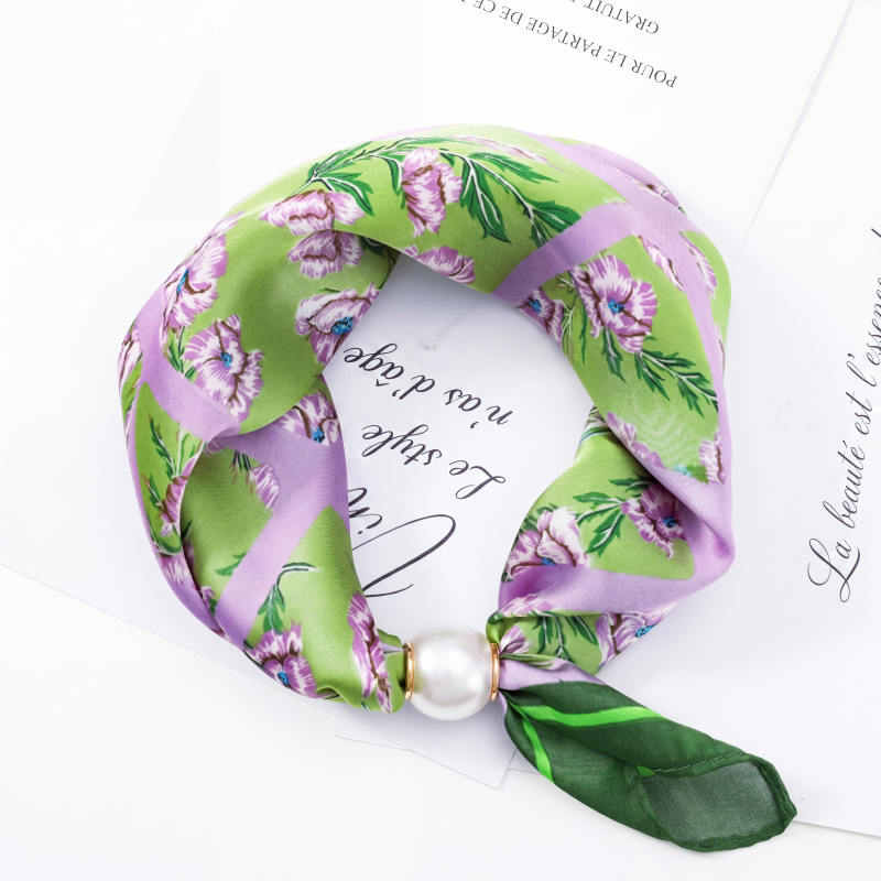 Foulard doux à fermoir magnétique en perles sans nœud