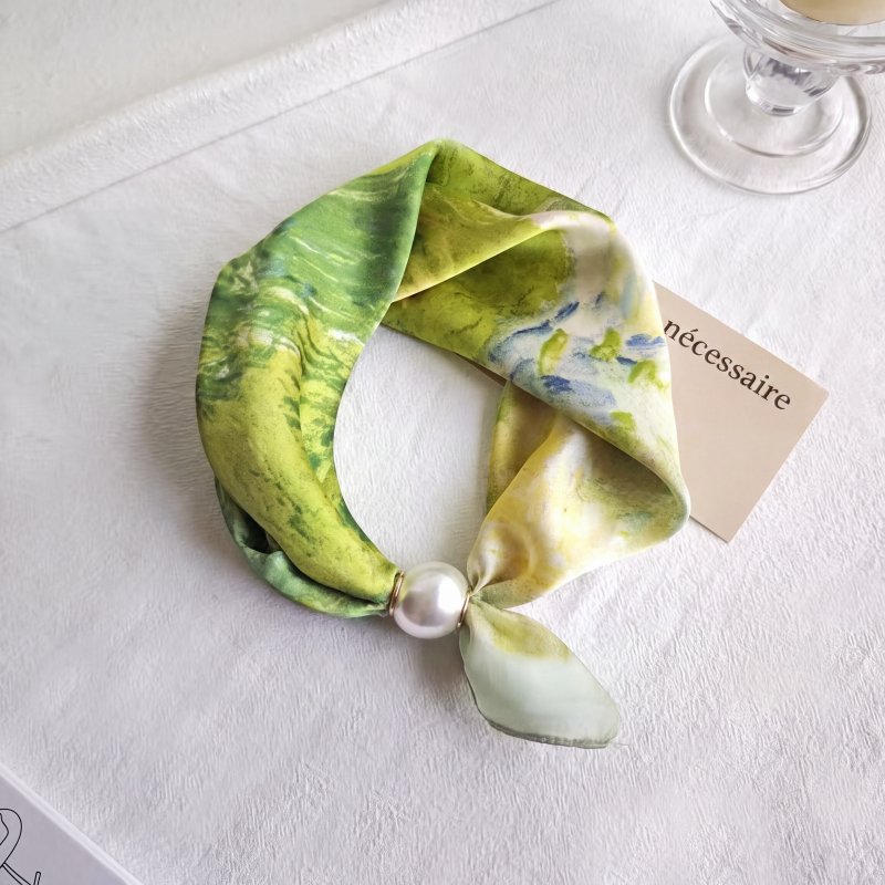 Foulard doux à fermoir magnétique en perles sans nœud