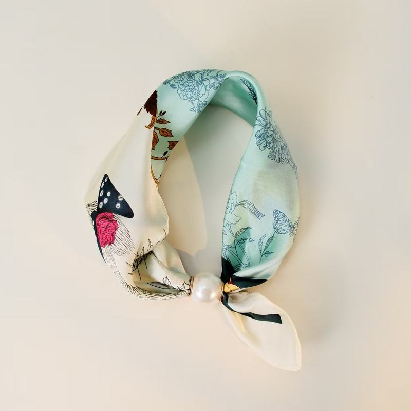Foulard doux à fermoir magnétique en perles sans nœud