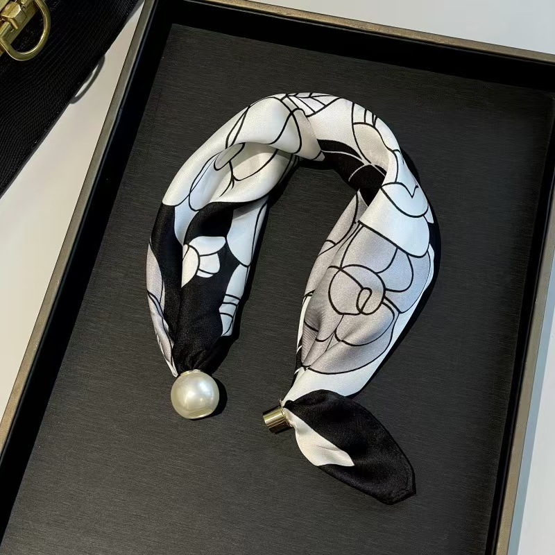 Foulard doux à fermoir magnétique en perles sans nœud