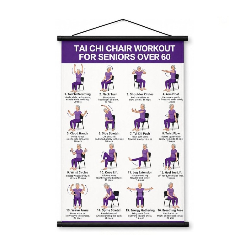 📢📢50% DE RÉDUCTION !! ⏰Affiche de Tai Chi pour Seniors