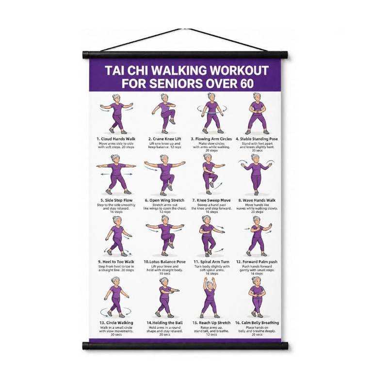 📢📢50% DE RÉDUCTION !! ⏰Affiche de Tai Chi pour Seniors