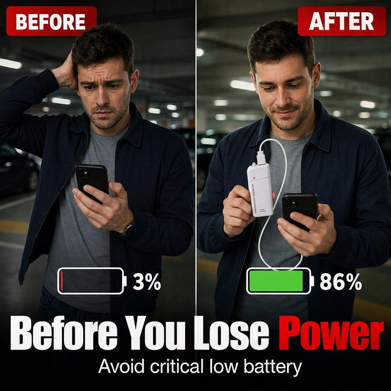 🏆 Offre spéciale du dernier jour :17.99€ ! 🔋 1 achetés 1 offerts 🎁Chargeur d’urgence portable, alimenté par piles AA, batterie externe avec lampe torche LED pour téléphone ✨