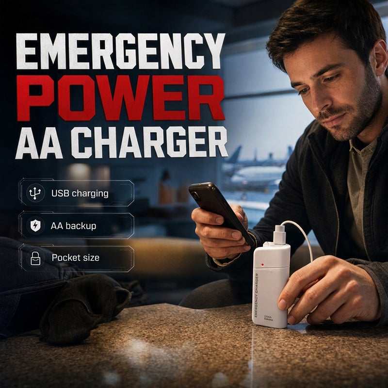 🏆 Offre spéciale du dernier jour :17.99€ ! 🔋 1 achetés 1 offerts 🎁Chargeur d’urgence portable, alimenté par piles AA, batterie externe avec lampe torche LED pour téléphone ✨
