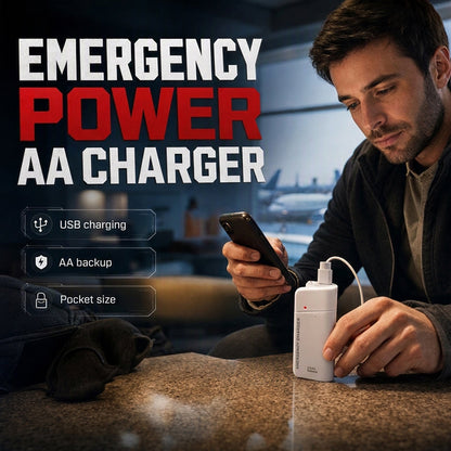 🏆 Offre spéciale du dernier jour :17.99€ ! 🔋 1 achetés 1 offerts 🎁Chargeur d’urgence portable, alimenté par piles AA, batterie externe avec lampe torche LED pour téléphone ✨
