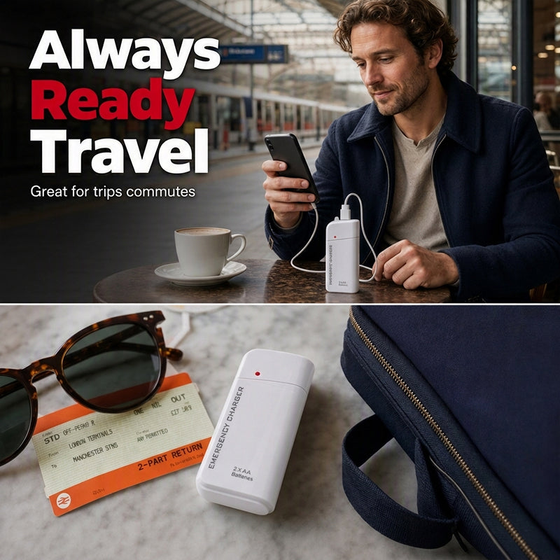 🏆 Offre spéciale du dernier jour :17.99€ ! 🔋 1 achetés 1 offerts 🎁Chargeur d’urgence portable, alimenté par piles AA, batterie externe avec lampe torche LED pour téléphone ✨