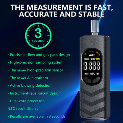 🔥HOT SALE 50% OFF🎁Rechargeable Alcohol Tester with LCD Screen and Voice Broadcast