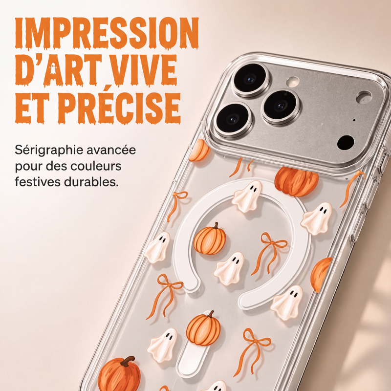 Coque de téléphone transparente mignonne pour Halloween