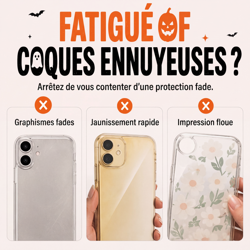Coque de téléphone transparente mignonne pour Halloween