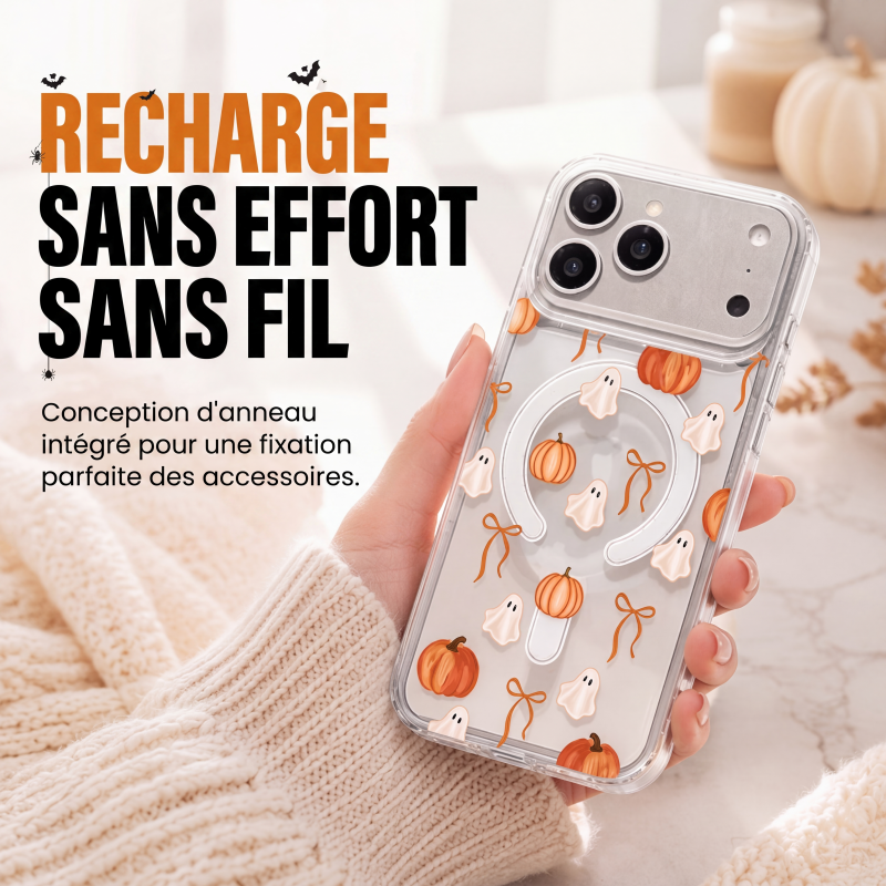 Coque de téléphone transparente mignonne pour Halloween
