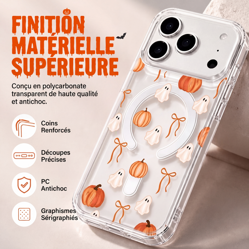 Coque de téléphone transparente mignonne pour Halloween