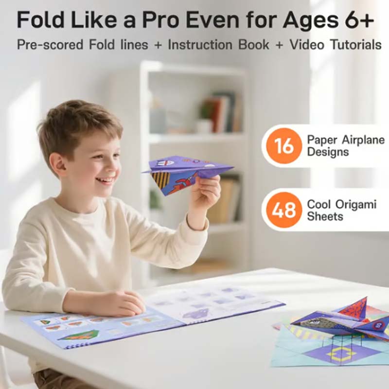 ✈️ 50% DE RÉDUCTION! 🎨 Kit d'avions en papier créatifs DIY pour enfants – 10 modèles à construire, pédagogique & amusant – Stimule la créativité et la motricité 🧠