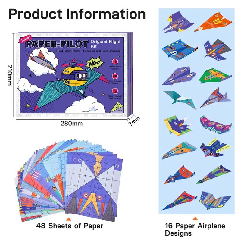 ✈️ 50% DE RÉDUCTION! 🎨 Kit d'avions en papier créatifs DIY pour enfants – 10 modèles à construire, pédagogique & amusant – Stimule la créativité et la motricité 🧠