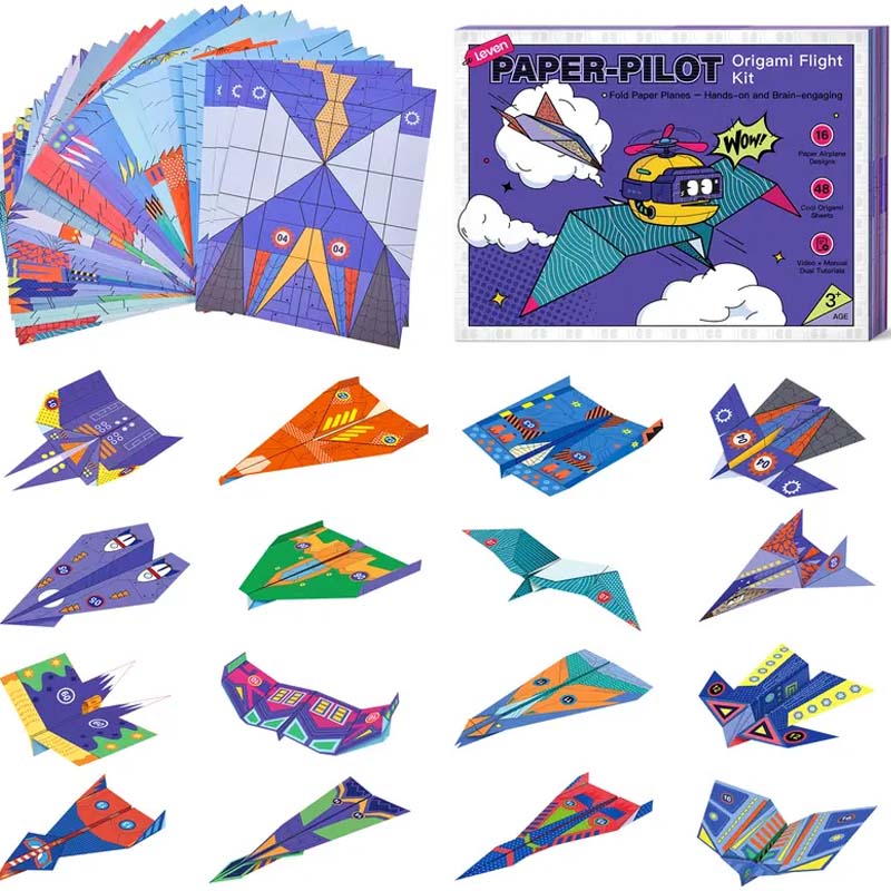 ✈️ 50% DE RÉDUCTION! 🎨 Kit d'avions en papier créatifs DIY pour enfants – 10 modèles à construire, pédagogique & amusant – Stimule la créativité et la motricité 🧠