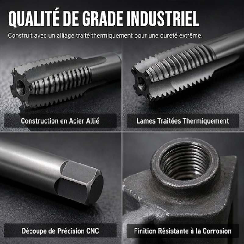Outil de réparation de filetage de tuyau d'échappement et de capteur d'oxygène