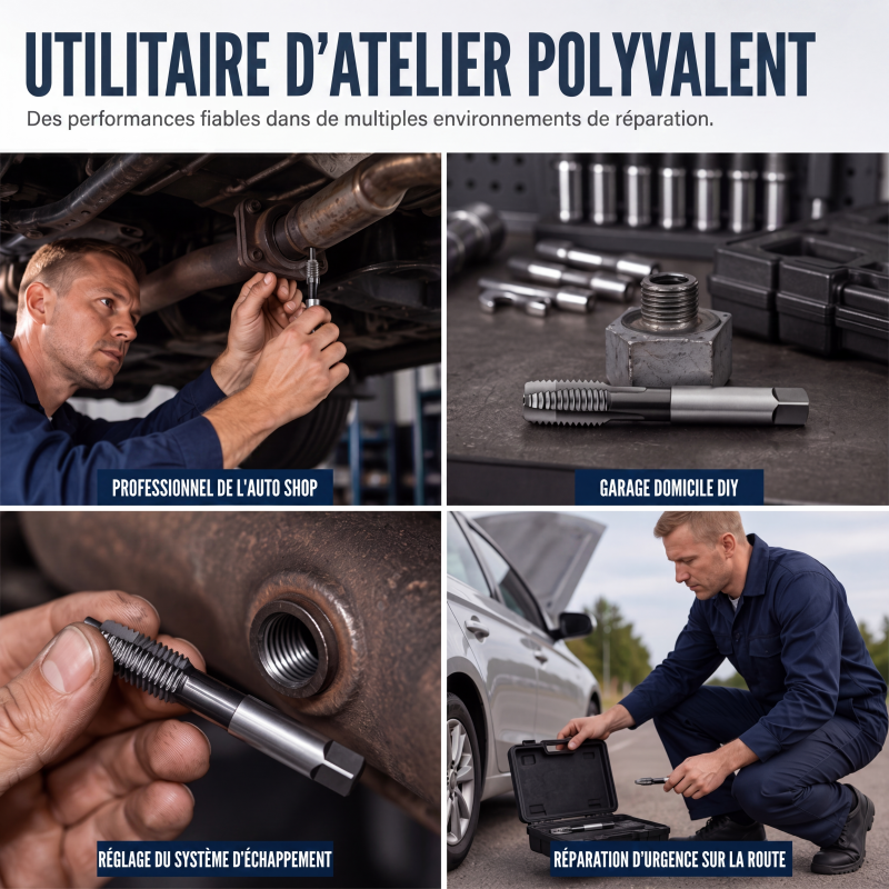 Outil de réparation de filetage de tuyau d'échappement et de capteur d'oxygène