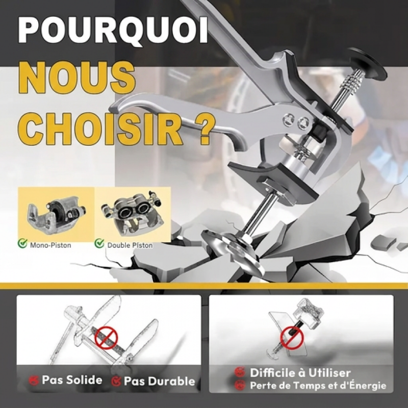 Outil de démonte-étrier de frein robuste