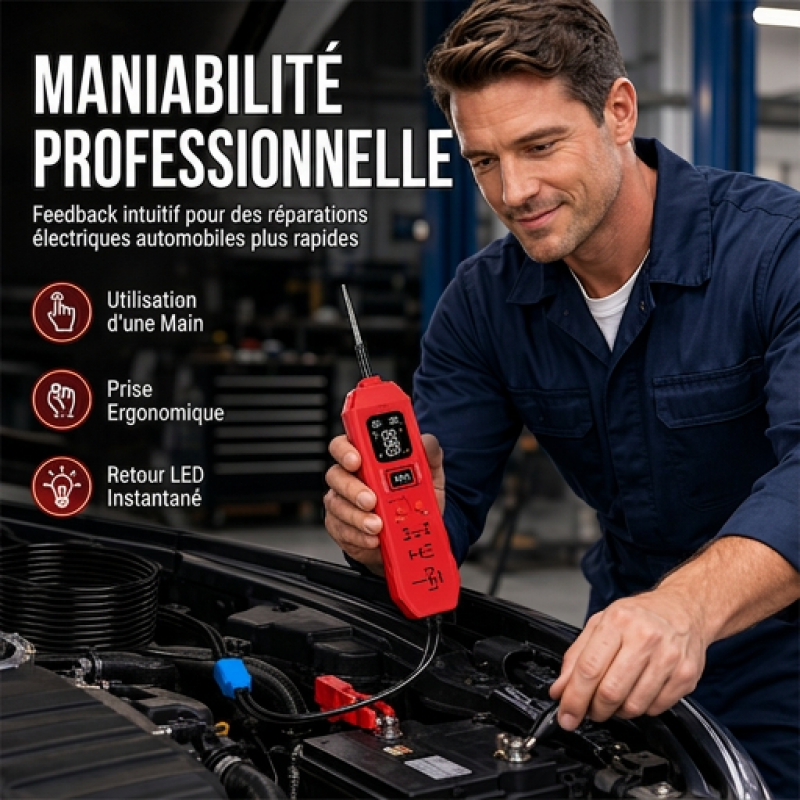Testeur de circuit automobile avec écran numérique