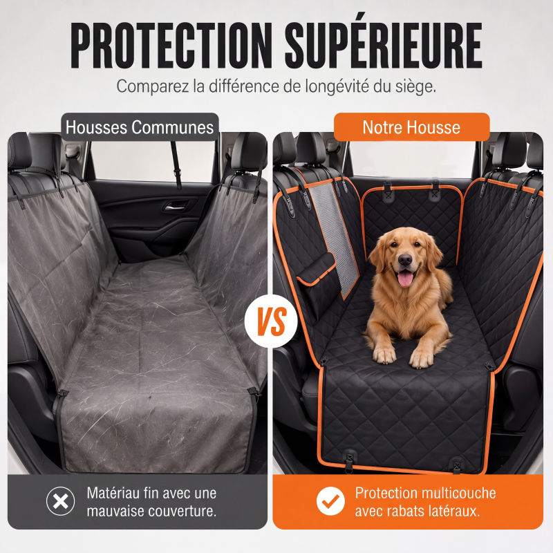 Housse de siège auto pour chien pour siège arrière