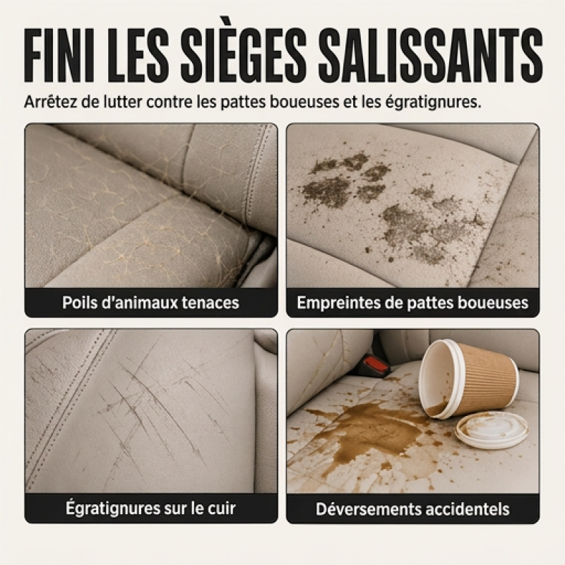 Housse de siège auto pour chien pour siège arrière