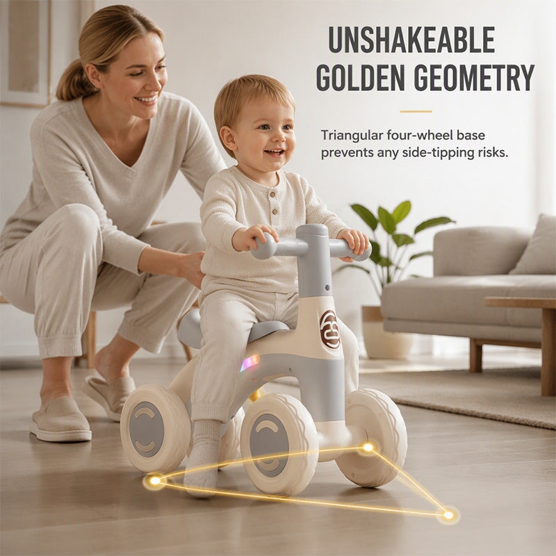 🎈🛒 -50% ! 🚴Draisienne pour Bébés et Tout-Petits – PP Léger, 4 Roues Stabilisatrices & LED Musicale
