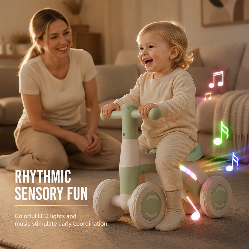 🎈🛒 -50% ! 🚴Draisienne pour Bébés et Tout-Petits – PP Léger, 4 Roues Stabilisatrices & LED Musicale