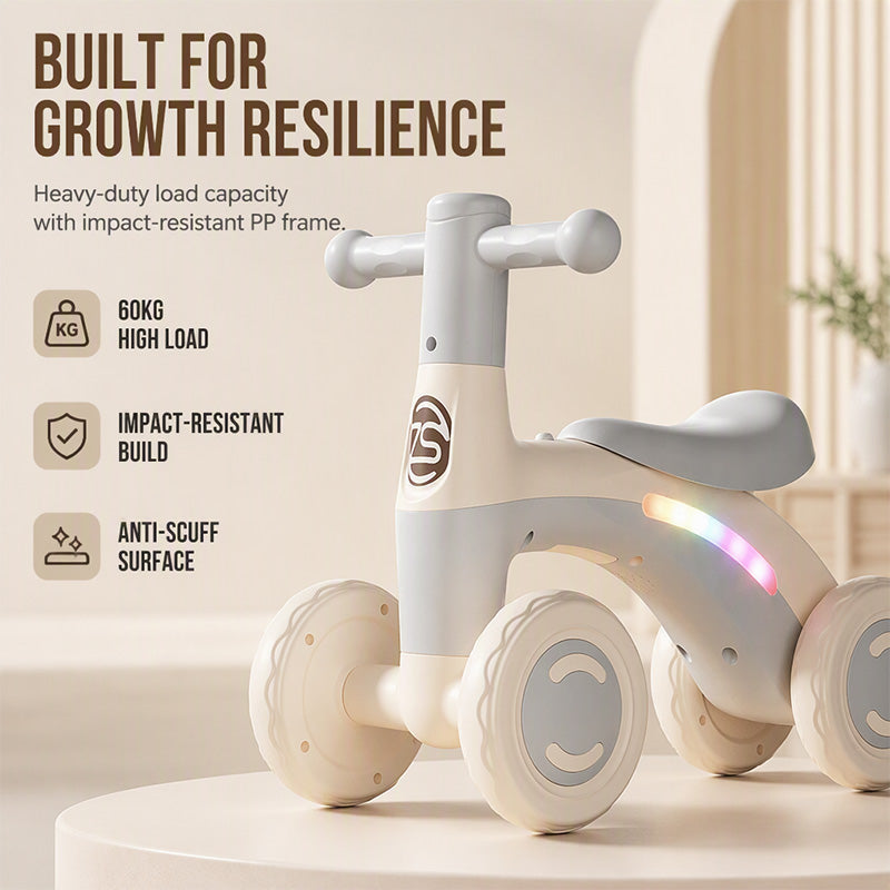 🎈🛒 -50% ! 🚴Draisienne pour Bébés et Tout-Petits – PP Léger, 4 Roues Stabilisatrices & LED Musicale