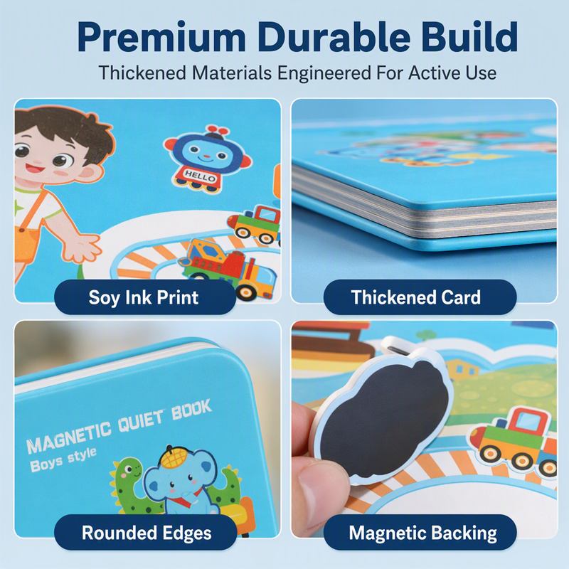 🧩🧒 Livre magnétique silencieux pour enfants – Scènes pliables, éducatif et magnétique, stimule la créativité et l’apprentissage, le compagnon idéal des trajets en train et des repas au restaurant sans écran 📚✈️