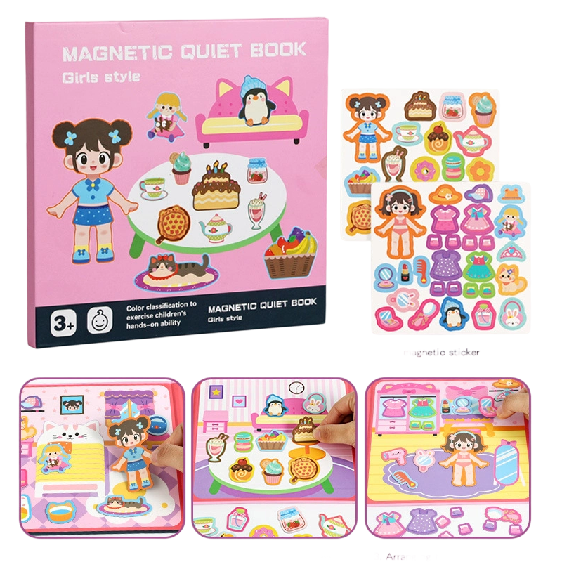 🧩🧒 Livre magnétique silencieux pour enfants – Scènes pliables, éducatif et magnétique, stimule la créativité et l’apprentissage, le compagnon idéal des trajets en train et des repas au restaurant sans écran 📚✈️