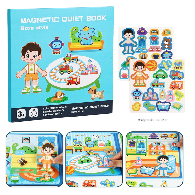 🧩🧒 Livre magnétique silencieux pour enfants – Scènes pliables, éducatif et magnétique, stimule la créativité et l’apprentissage, le compagnon idéal des trajets en train et des repas au restaurant sans écran 📚✈️