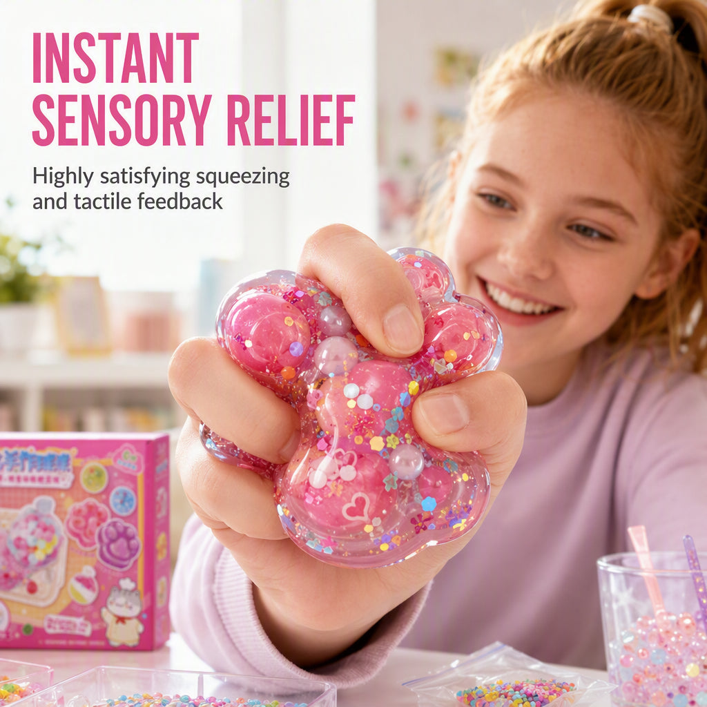 🐱 -50% MAINTENANT ! 🧊 Kit DIY Squishy Glace Frite – Design griffe de chat, fun squishy & créatif – Parfait pour le jeu sensoriel & l'anti-stress pour enfants ✨