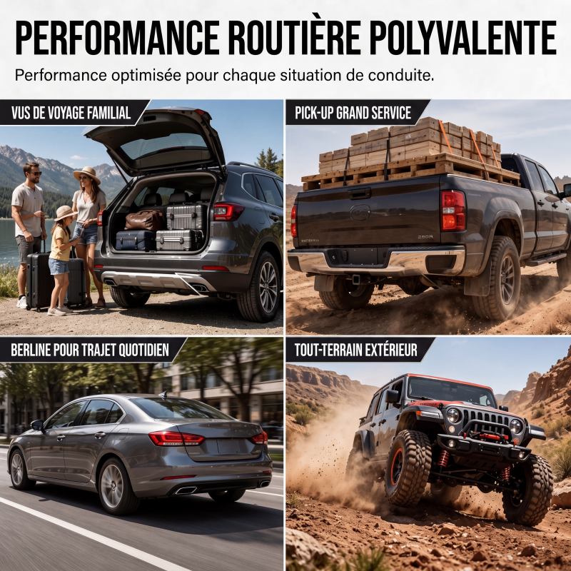 🛡️ Ressorts d'aide à l'air pour suspension à ressorts hélicoïdaux – Rétablissez la hauteur de caisse et la tenue de route lors du remorquage de caravanes ou de charges lourdes, kit avec supports 🏗️✅
