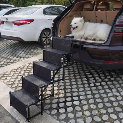 🐕 -50% ! 🚗 Escalier Pliable Antidérapant pour Chien en Voiture – Tissu Antidérapant – 2 ou 4 Marches – Noir/Gris/Bleu – Support Robuste pour Toutes Tailles 🐾