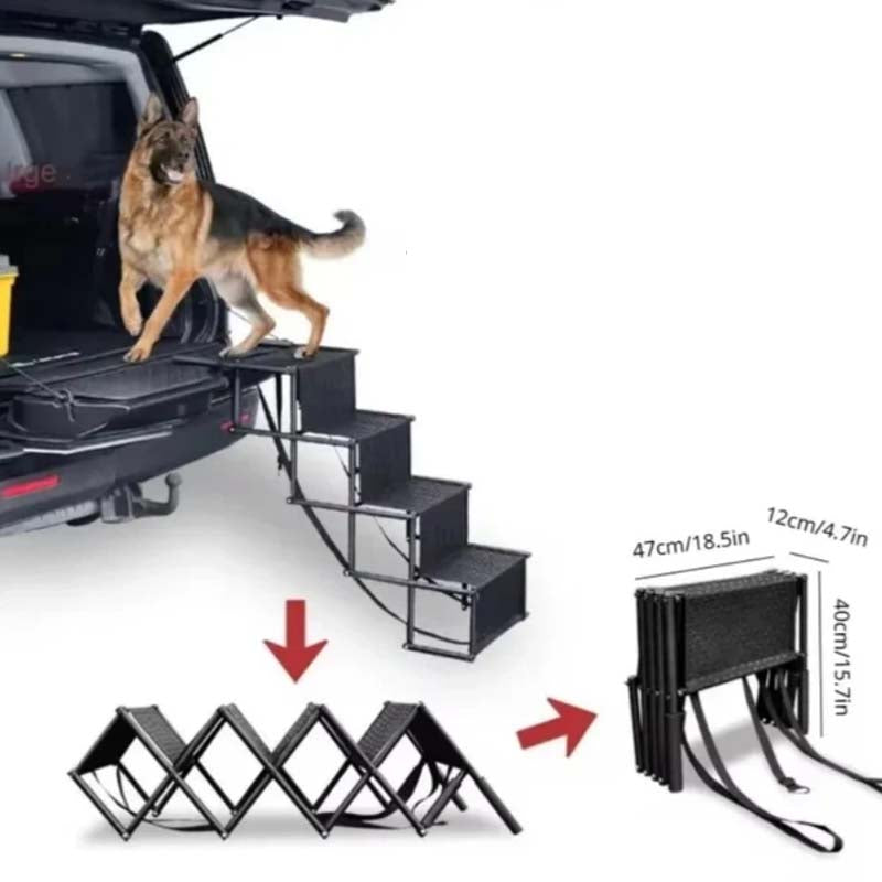 🐕 -50% ! 🚗 Escalier Pliable Antidérapant pour Chien en Voiture – Tissu Antidérapant – 2 ou 4 Marches – Noir/Gris/Bleu – Support Robuste pour Toutes Tailles 🐾