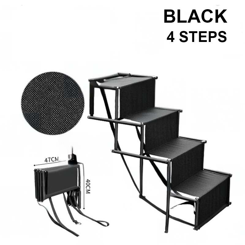 🐕 -50% ! 🚗 Escalier Pliable Antidérapant pour Chien en Voiture – Tissu Antidérapant – 2 ou 4 Marches – Noir/Gris/Bleu – Support Robuste pour Toutes Tailles 🐾
