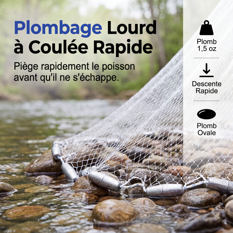 🎉 Soldes 2026 — Plus de 16 800 exemplaires vendus ! 🌊 Filet de pêche à lancer facile, robuste et à descente rapide ✨