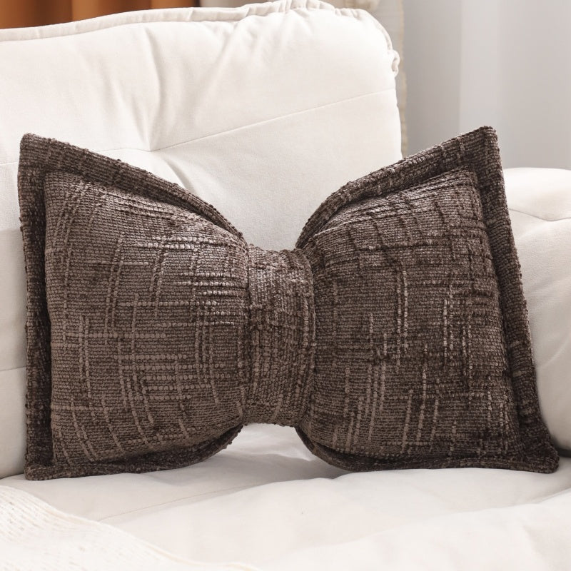 🦋🎀 Coussin décoratif en chenille forme nœud papillon – 30×50 cm, 9 coloris, housse et garnissage inclus, le nœud tout doux qui sublime votre canapé, votre lit ou votre coin lecture 🛋️💕