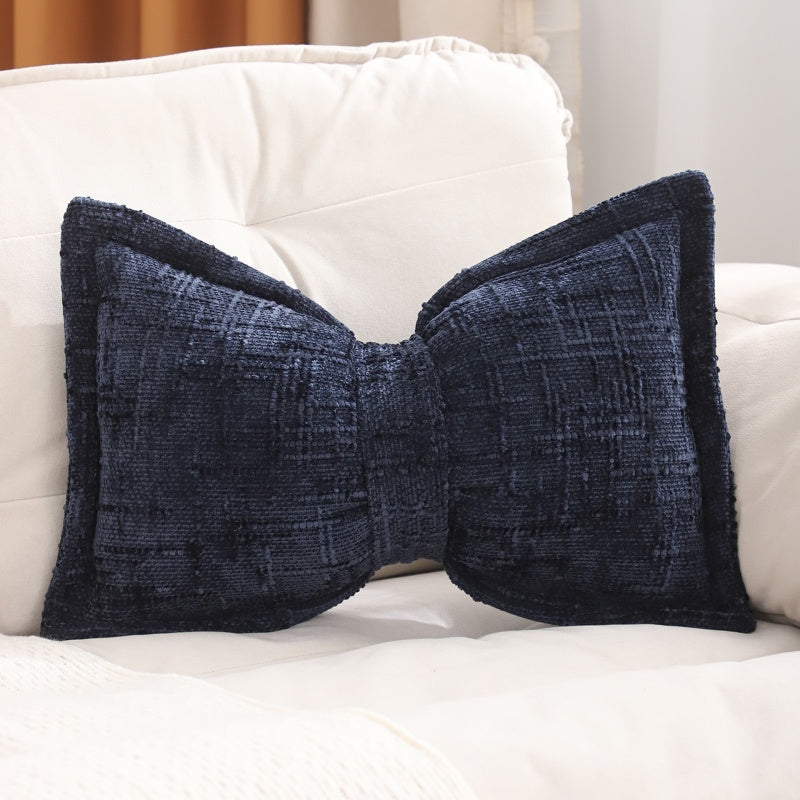 🦋🎀 Coussin décoratif en chenille forme nœud papillon – 30×50 cm, 9 coloris, housse et garnissage inclus, le nœud tout doux qui sublime votre canapé, votre lit ou votre coin lecture 🛋️💕