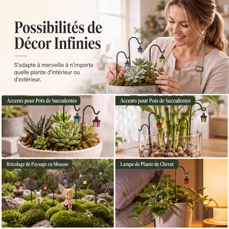Piquet de plante lanterne rétro lumineux