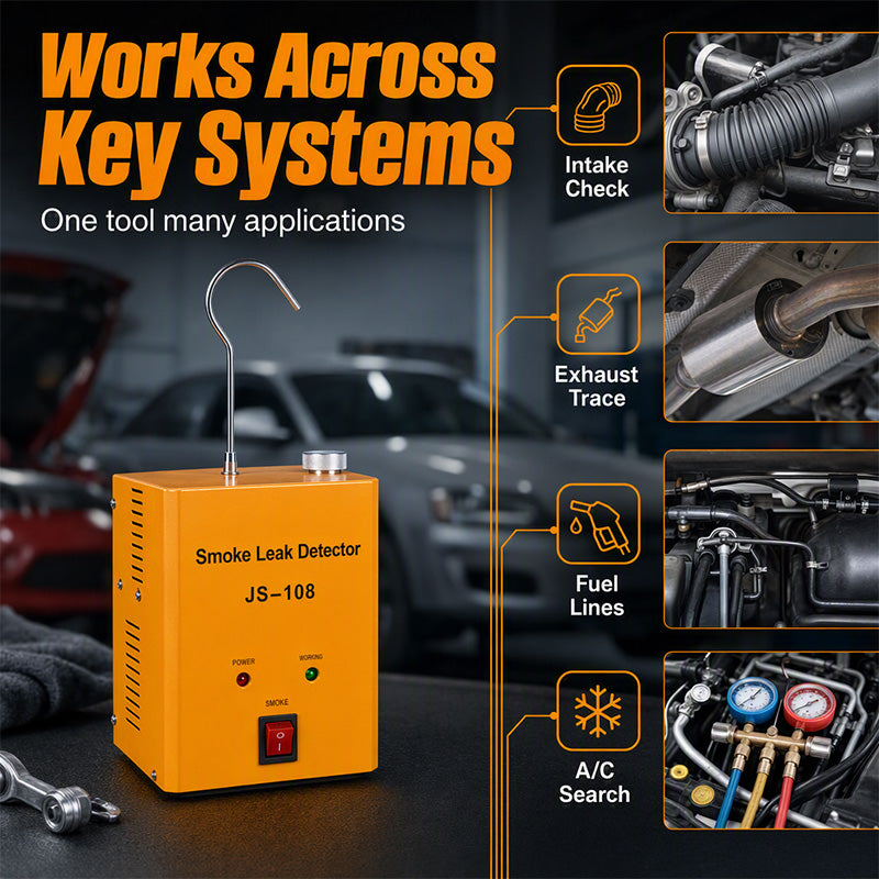 🔧 50% DE RÉDUCTION! 🚗 Testeur de Fumée Automobile – Détecteur de fuites, compact & métallique – Idéal pour admission, échappement, EVAP et clim ❄️