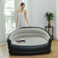 🔥 -50% ! 🛋️ Canapé Gonflable Double Portable – PVC – 138×87×71 cm – Surface Floquée Premium – Gris/Bleu – Confort Instantané Intérieur 🏠
