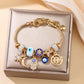Bracelet à breloques célestes soleil et lune