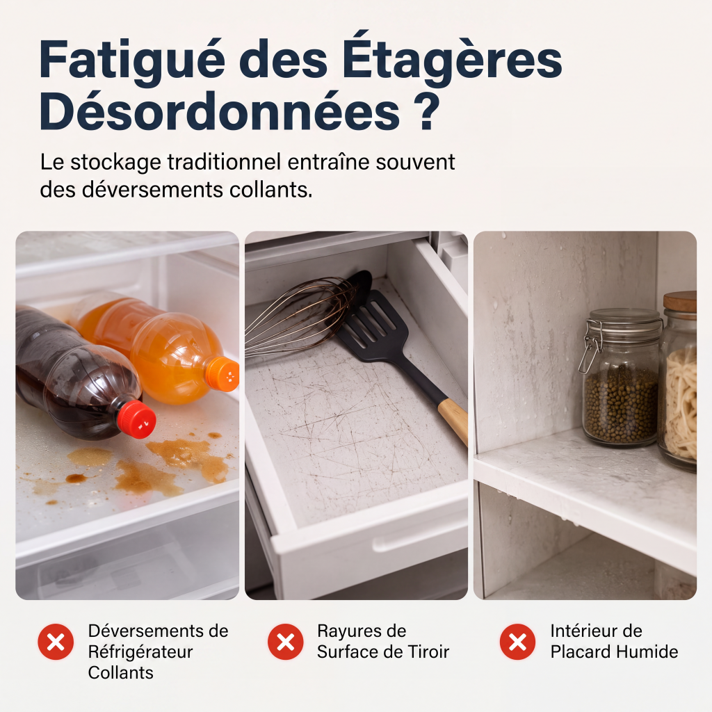 Tapis de clayette de réfrigérateur imperméables