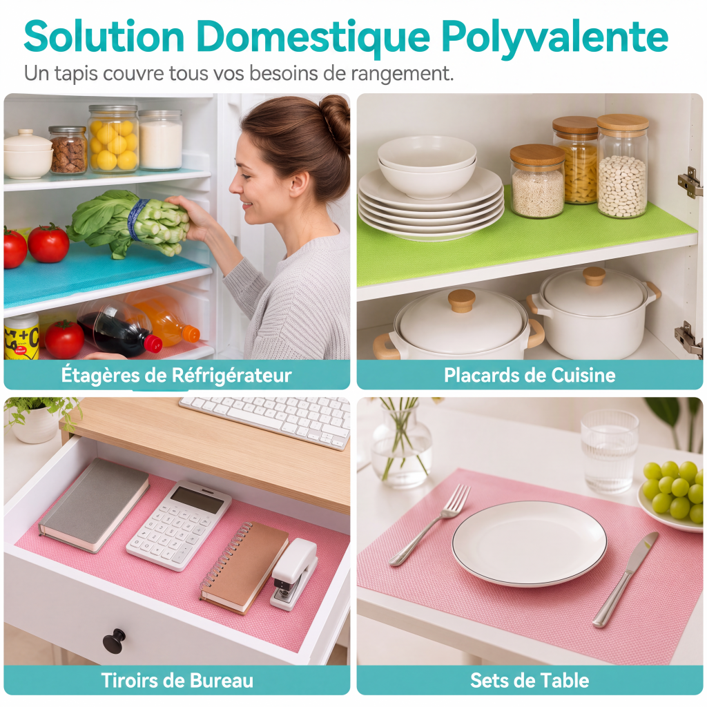 Tapis de clayette de réfrigérateur imperméables