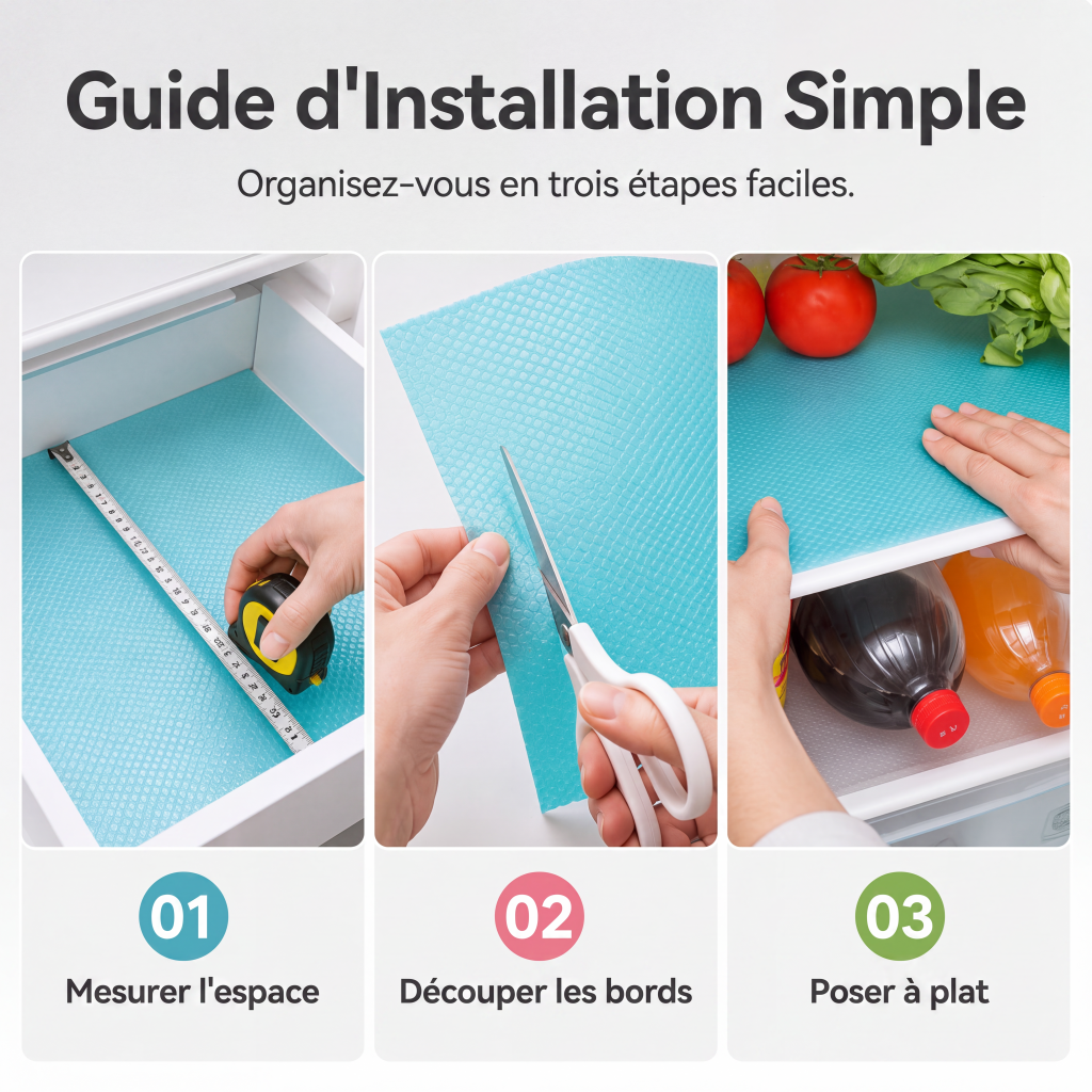 Tapis de clayette de réfrigérateur imperméables