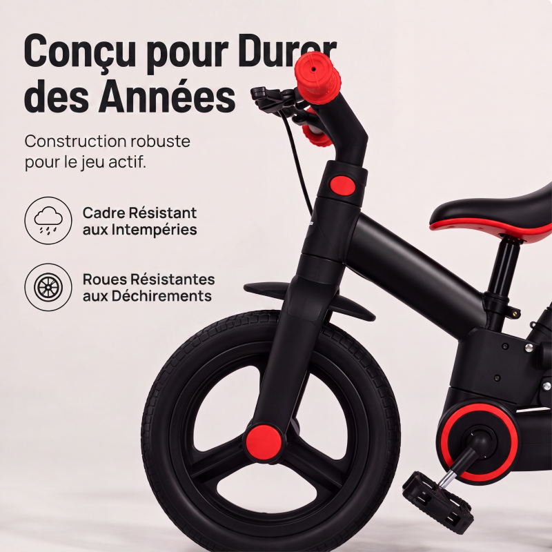 Tricycle évolutif 4-en-1 pour enfants, draisienne et poussette