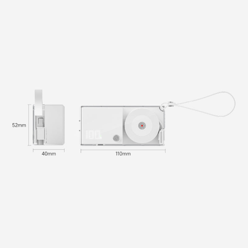 🔋 -50% ! ⚡ Batterie Externe 3-en-1 Charge Rapide – Câble Intégré – Dragonne – Corps Transparent – Blanc/Rose – Ultra-Compacte pour Voyages et Quotidien 📱
