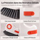 Brosse de nettoyage pour rainures de fenêtre 2-en-1 avec grattoir intégré