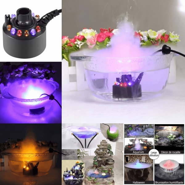 Générateur de brume ultrasonique avec 12 LED