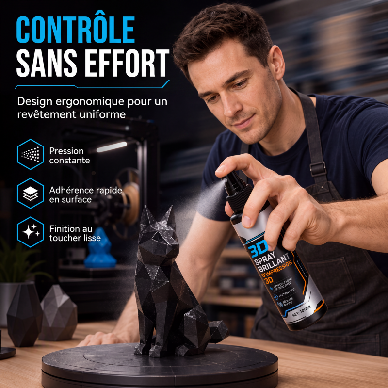 Spray brillant pour modèles d'imprimante 3D, séchage rapide, réduit les lignes de couche, compatible avec PLA, PETG et ABS